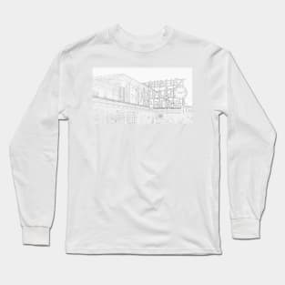 Pike Place Market Line Drawing Long Sleeve T-Shirt